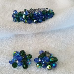 Vintage Crystal bracelet and earring set